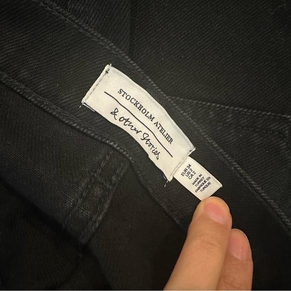 & Other Stories High Rise Raw Edge Denim‎ Mini Skirt Size 2 - Picture 7 of 8